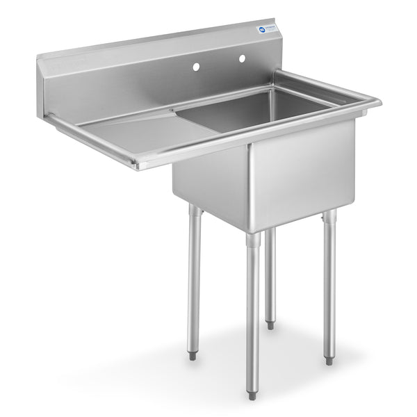OPEN BOX - 18 Inch Left Drainboard NSF Stainless Steel Sink